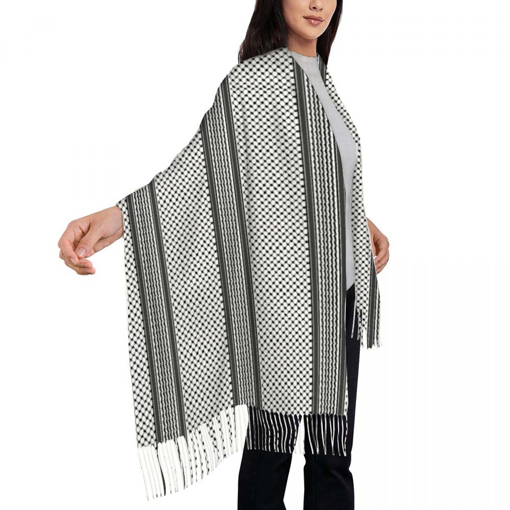 Palestinian Kuffiyeh Scarf, Tassel Scarf Sarong Keffiyeh Wrap Women